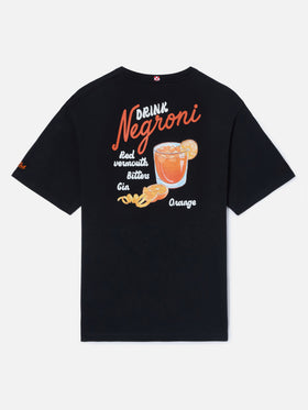 Camiseta Black Portland con ilustración Negroni Drink 