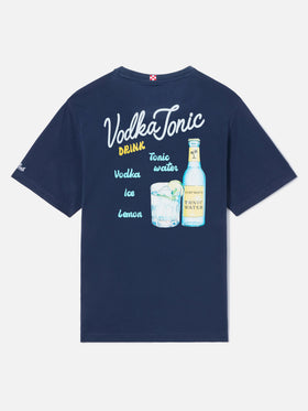 Blue Portland t-shirt with Vodka Tonic Drink illustration