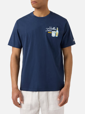 Blue Portland t-shirt with Vodka Tonic Drink illustration