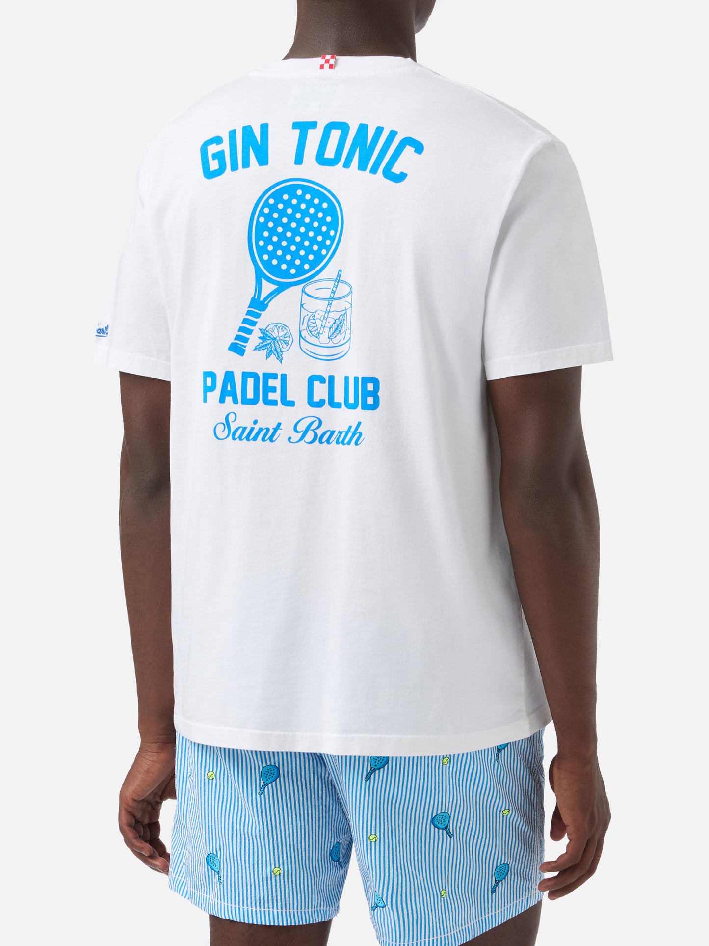 White Portland t-shirt with Gin Tonic Padel Club iprint