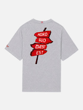 Grey portland t-shirt with Nord Sud Ovest Est print | Special Edition