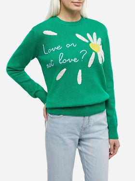 Woman brushed sweater with daisy print - MC2 Saint Barth