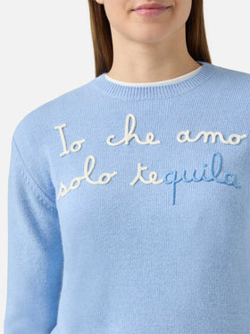 New Queen crewneck with Io che amo solo te(quila) embroidery
