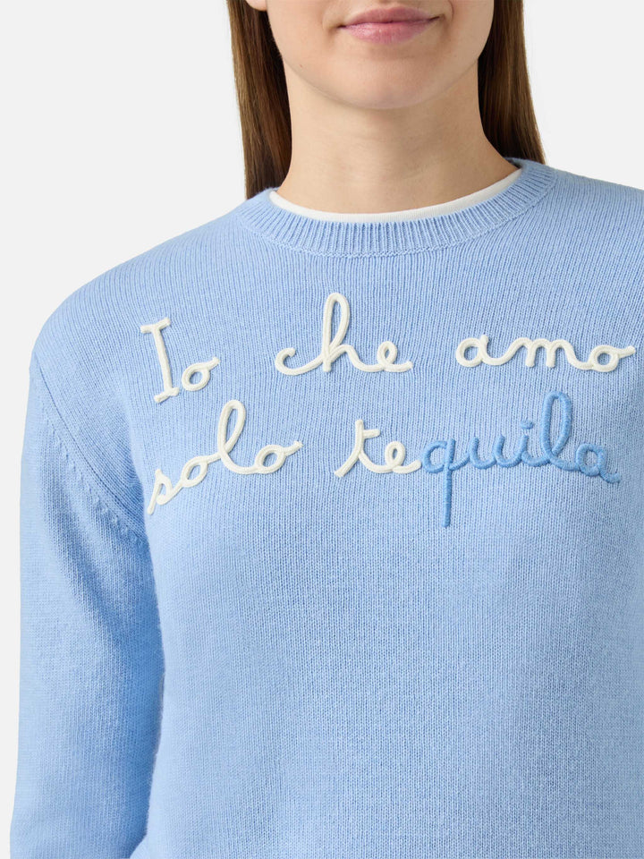 New Queen crewneck with Io che amo solo te(quila) embroidery