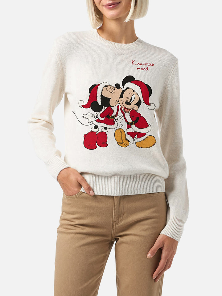 Girocollo New Queen bianco con jacquard Minnie e Mickey | SPECIAL EDITION DISNEY