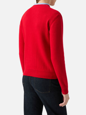 New Queen crewneck with Da lunedì dieta jacquard