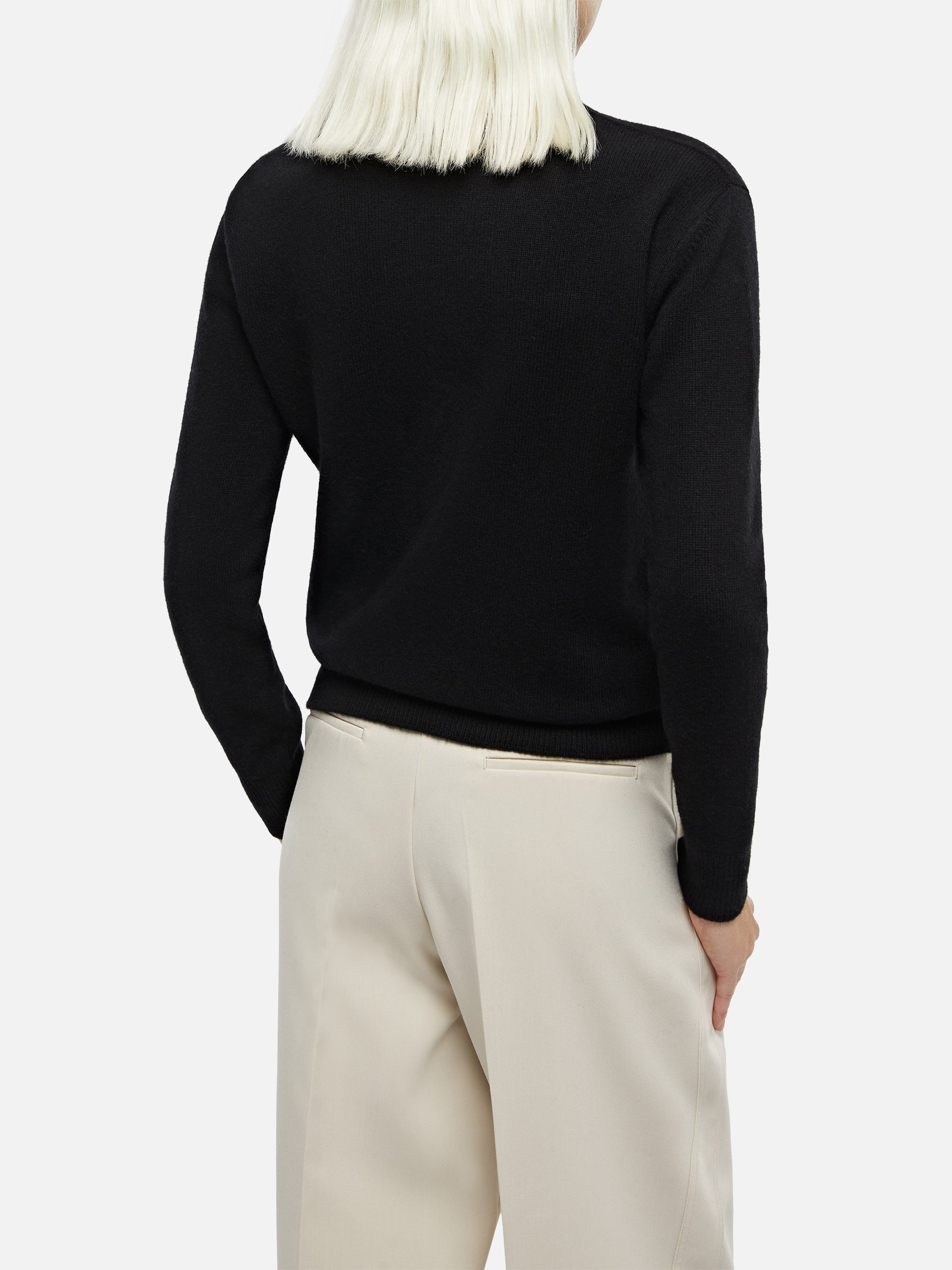 Woman black sweater New Queen with Queen of the night embroidery - MC2 Saint Barth