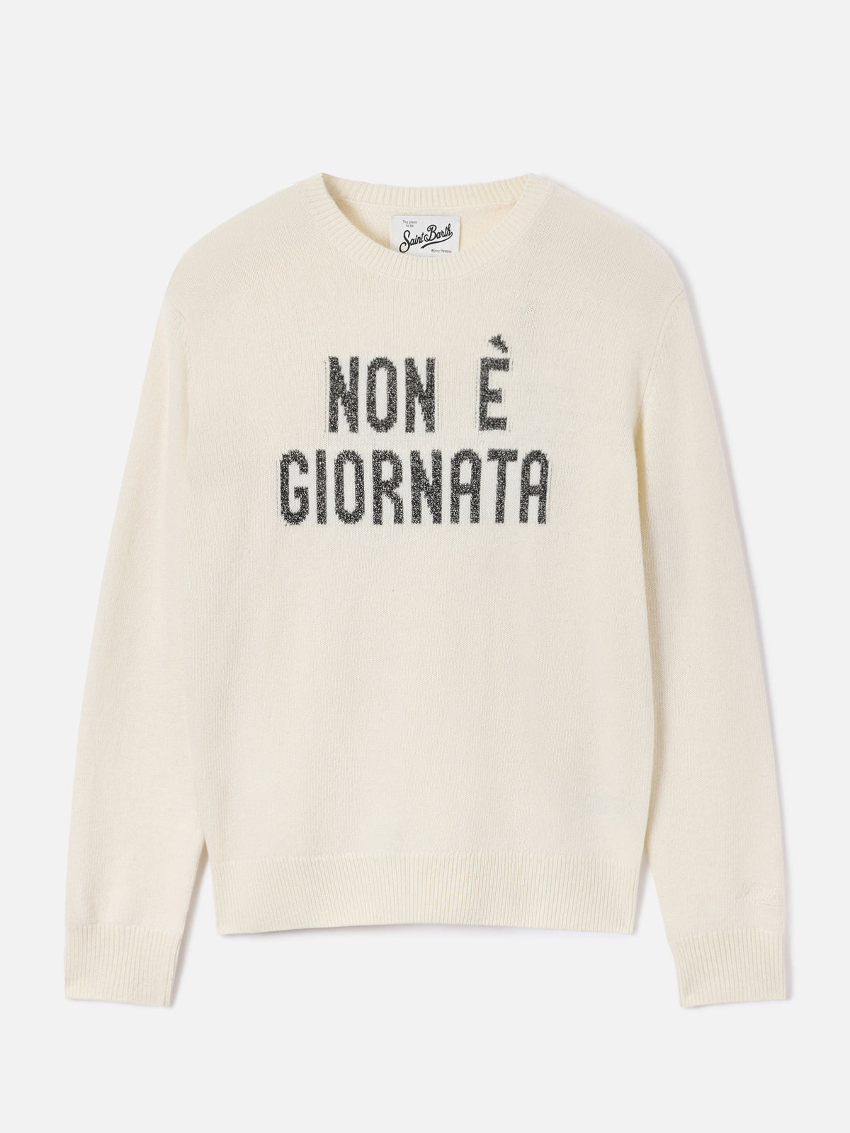 Punto de cuello redondo Off white New Queen con bordado en lurex Non È Giornata 