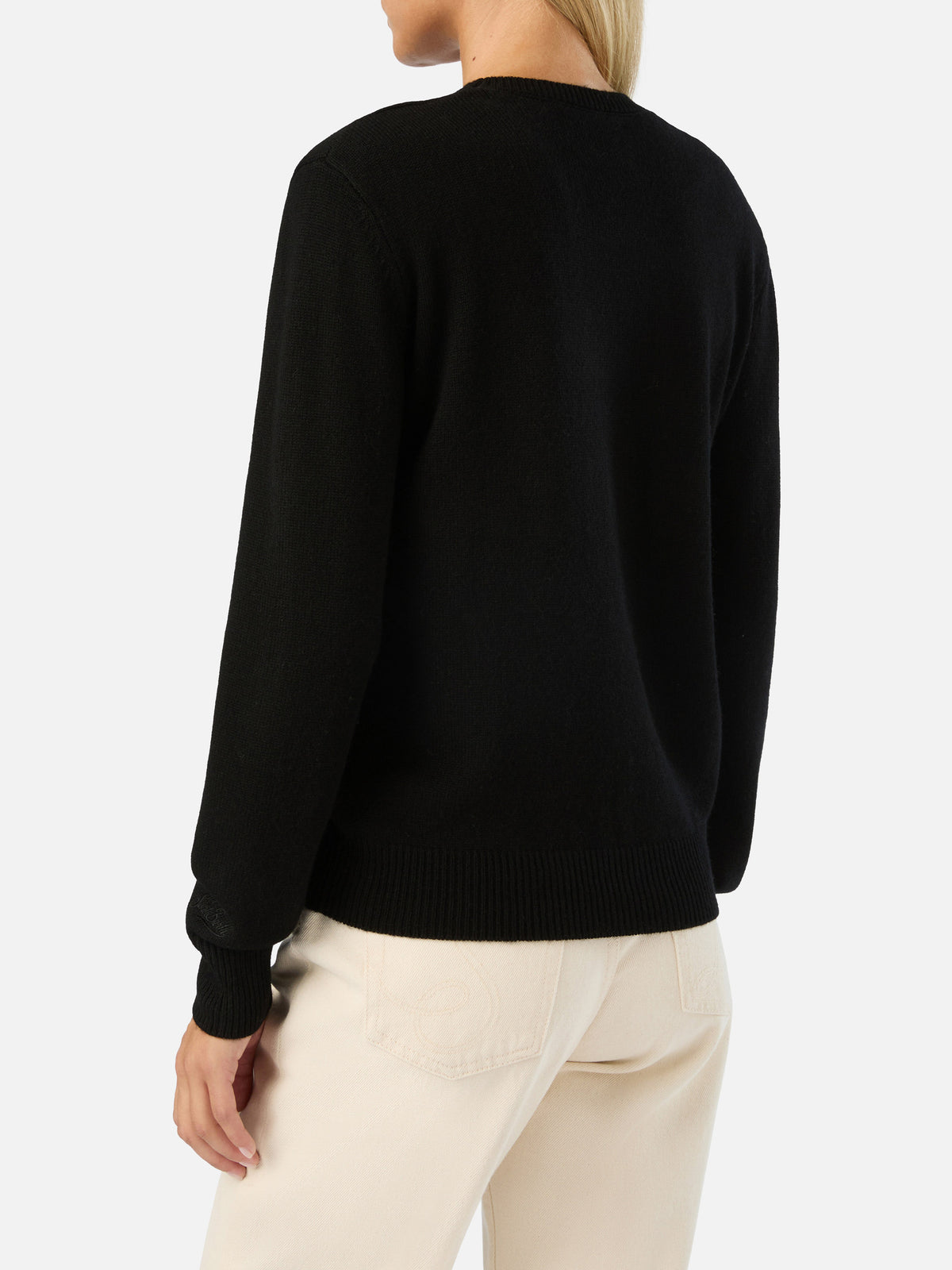 Pull en maille ras-du-cou Black New Queen avec broderie Born To Shine en strass 