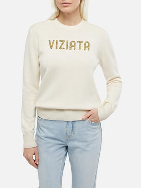 Girocollo New Queen con jacquard in lurex Viziata