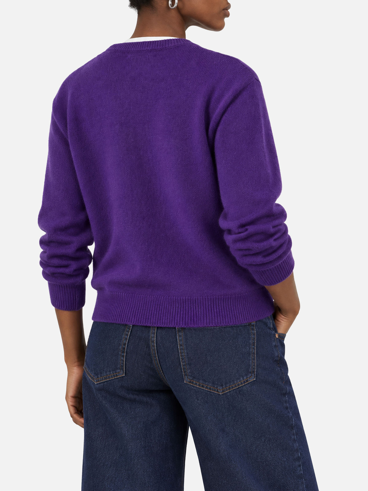 Purple New Queen cropped sweater with logo
