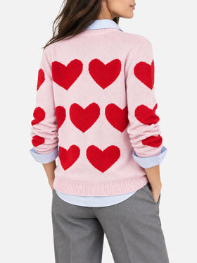 Neuer New Queen Pullover aus Herz-Jacquard mit Stickerei 