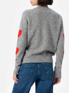 Woman grey sweater New Queen Kissene frega embroidery - MC2 Saint Barth