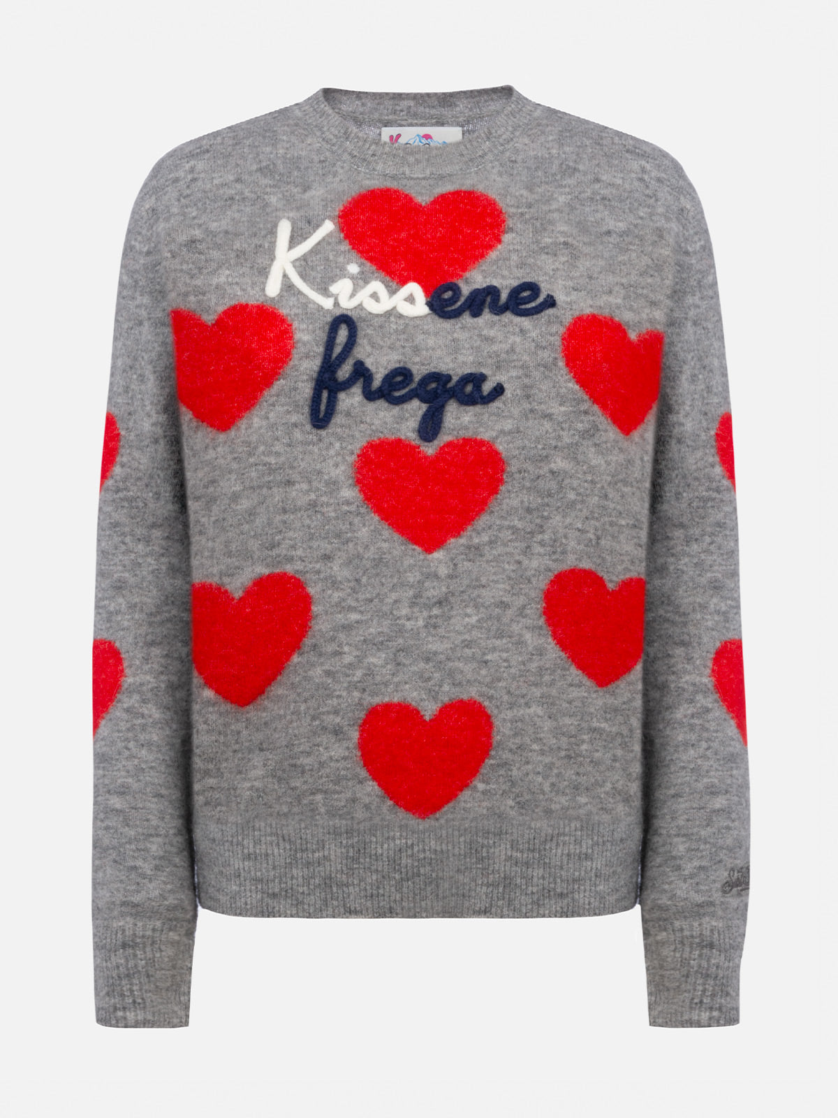 Woman grey sweater New Queen Kissene frega embroidery - MC2 Saint Barth