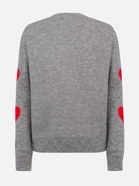 Woman grey sweater New Queen Kissene frega embroidery - MC2 Saint Barth