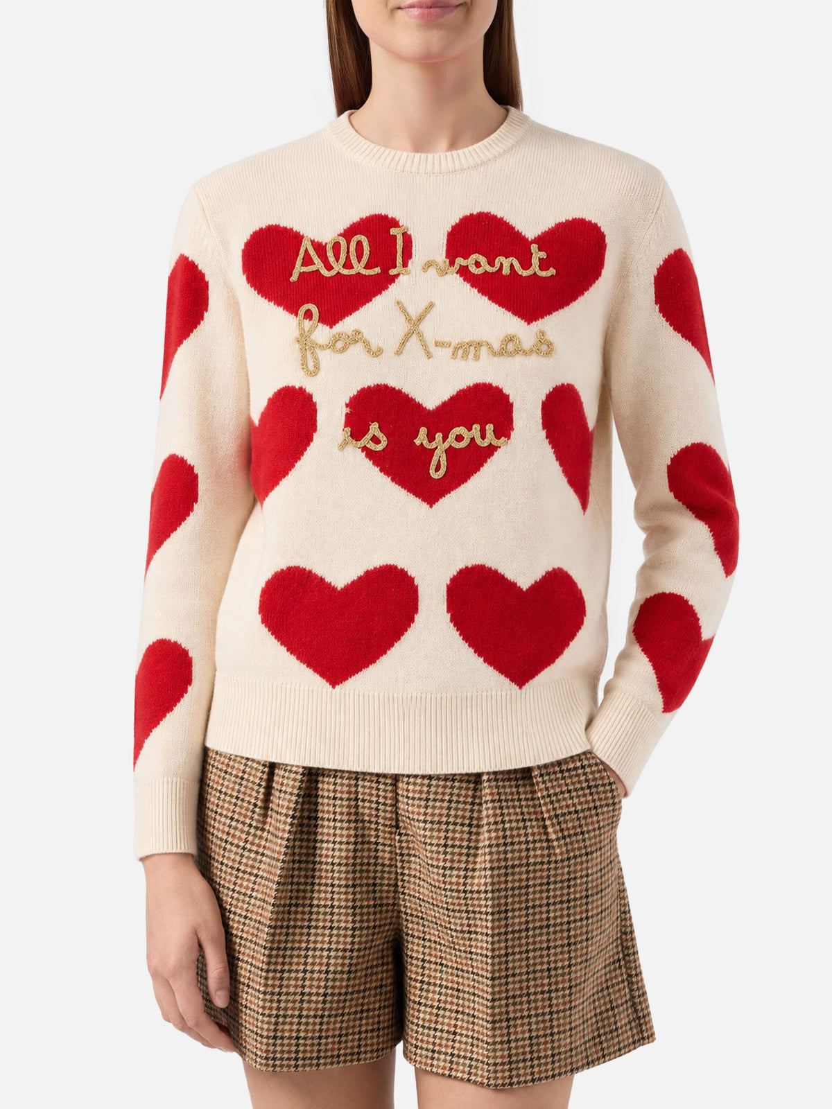 Maglia New Queen con ricamo All I Want for Xmas is You