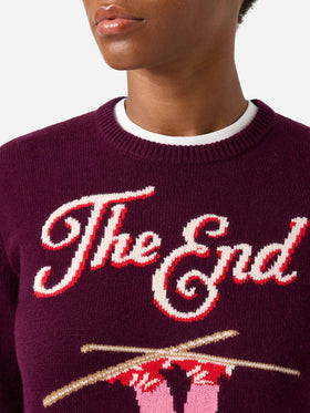 Bordeaux New Queen crewneck knit with The End intarsia