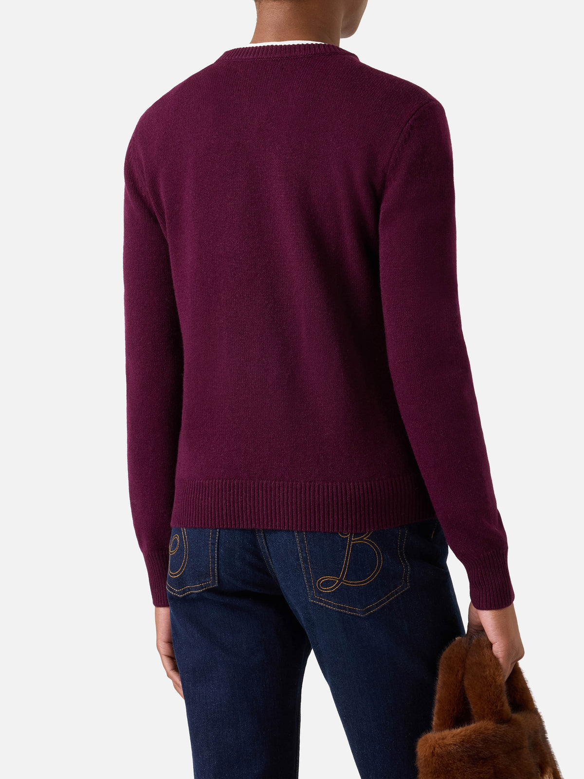 Bordeaux New Queen crewneck knit with The End intarsia