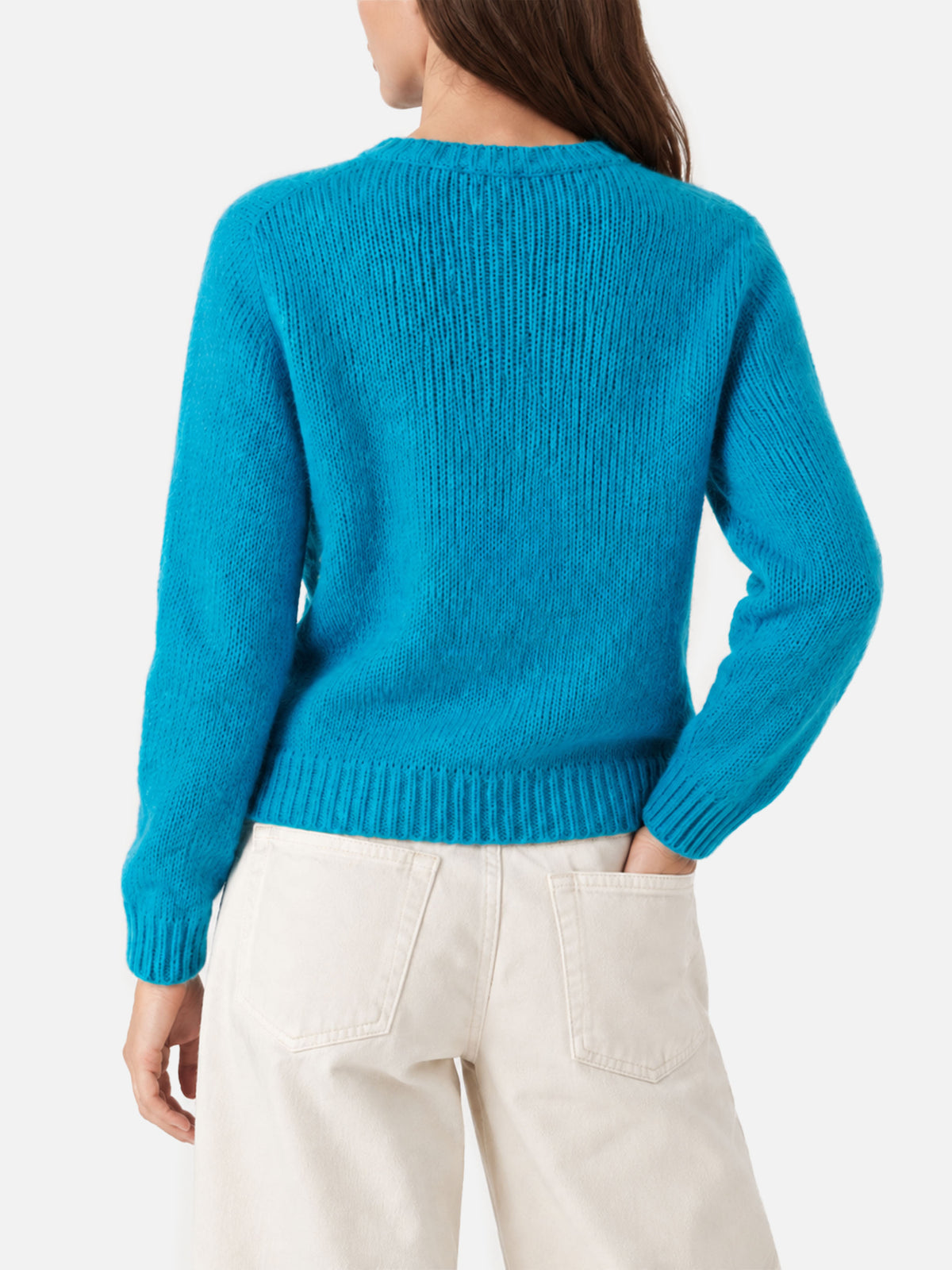 Nouveau pull brossé bleu clair Queen avec broderie Dreamer 