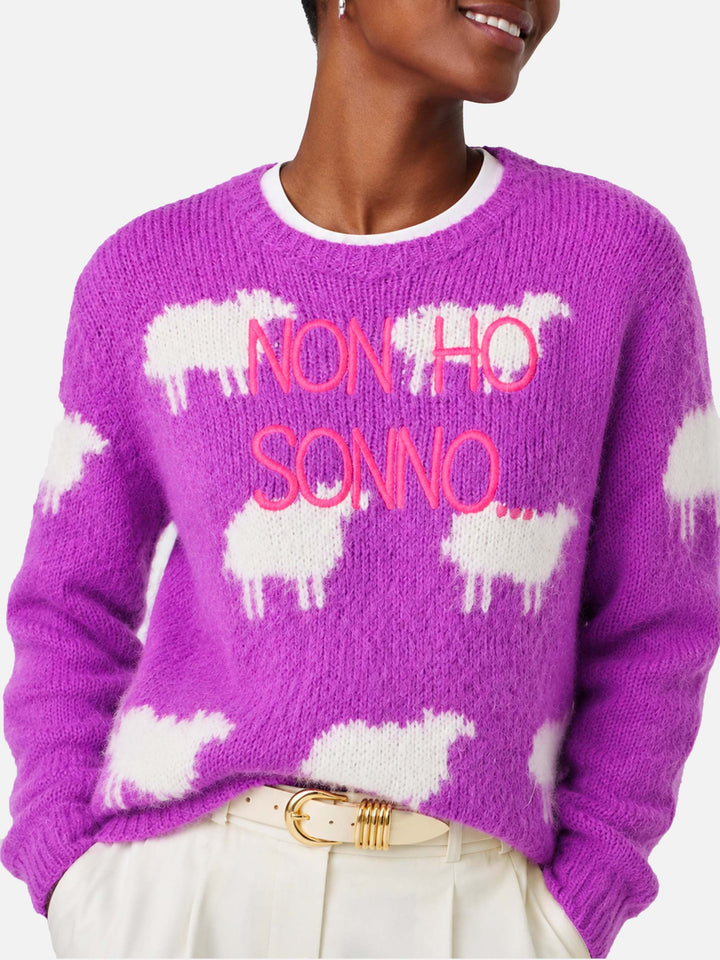Nuevo jersey cepillado lilac New Queen con bordado 