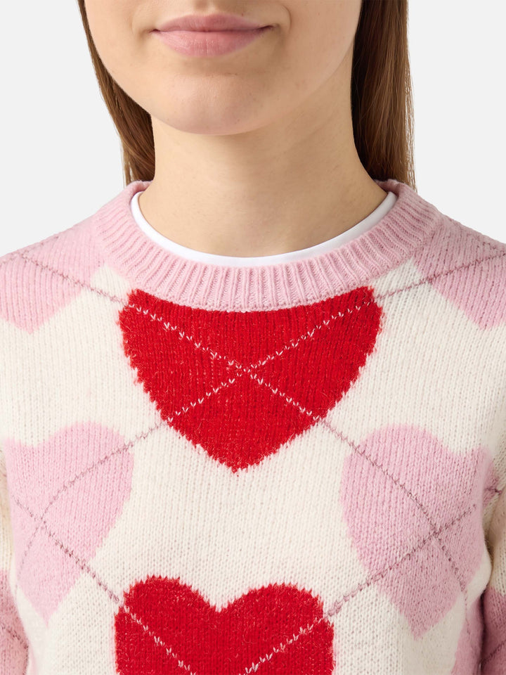 Jersey New Queen Soft de cuello redondo con jacquard de corazón 