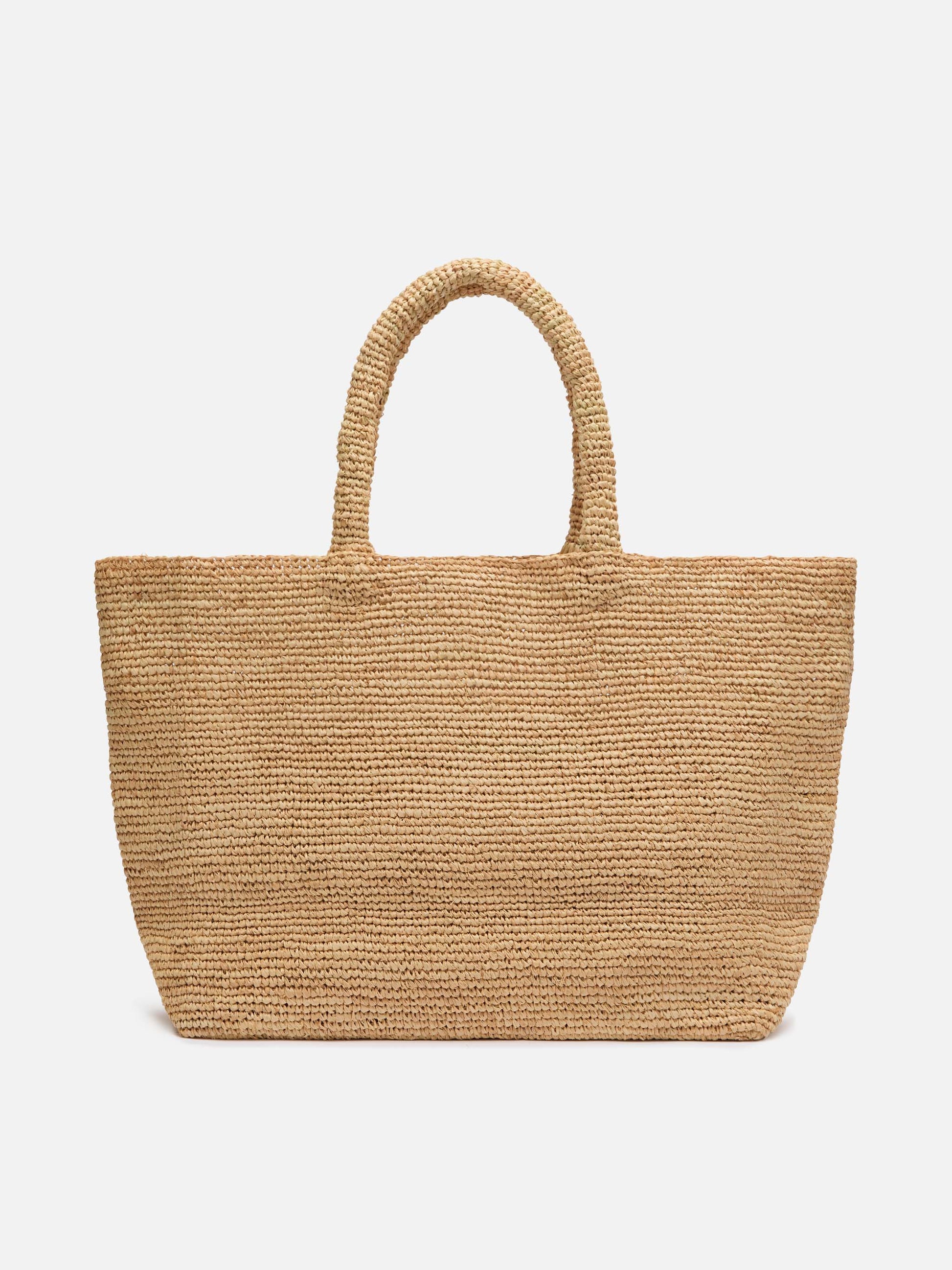 Beige Raffia Beach bag with cotton pouch - MC2 Saint Barth