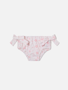 Rainbow swim bloomer in broderie anglaise with floral pattern