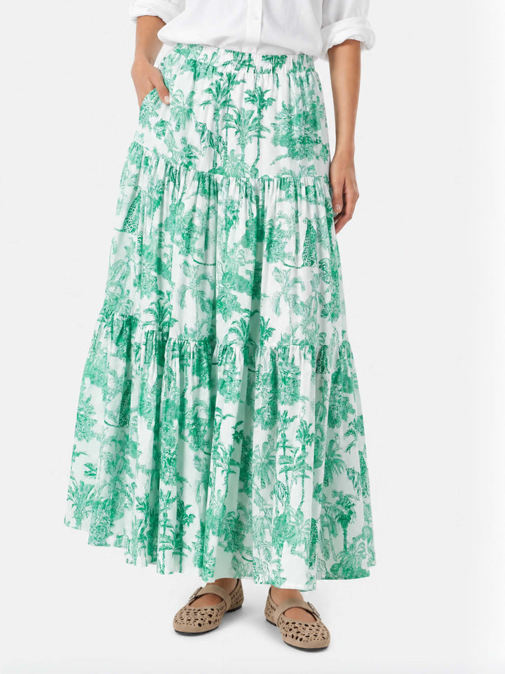 Langer Green Rambla Rock mit Dschungel-Print 