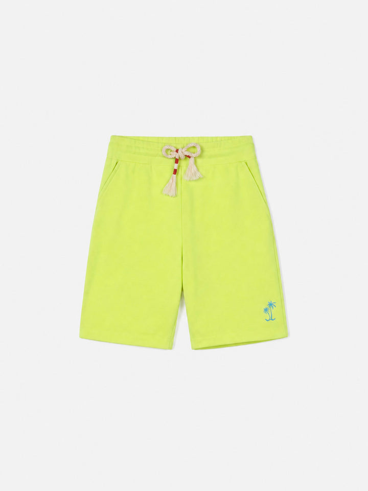 Fluo yellow cotton bermuda shorts Randle Jr