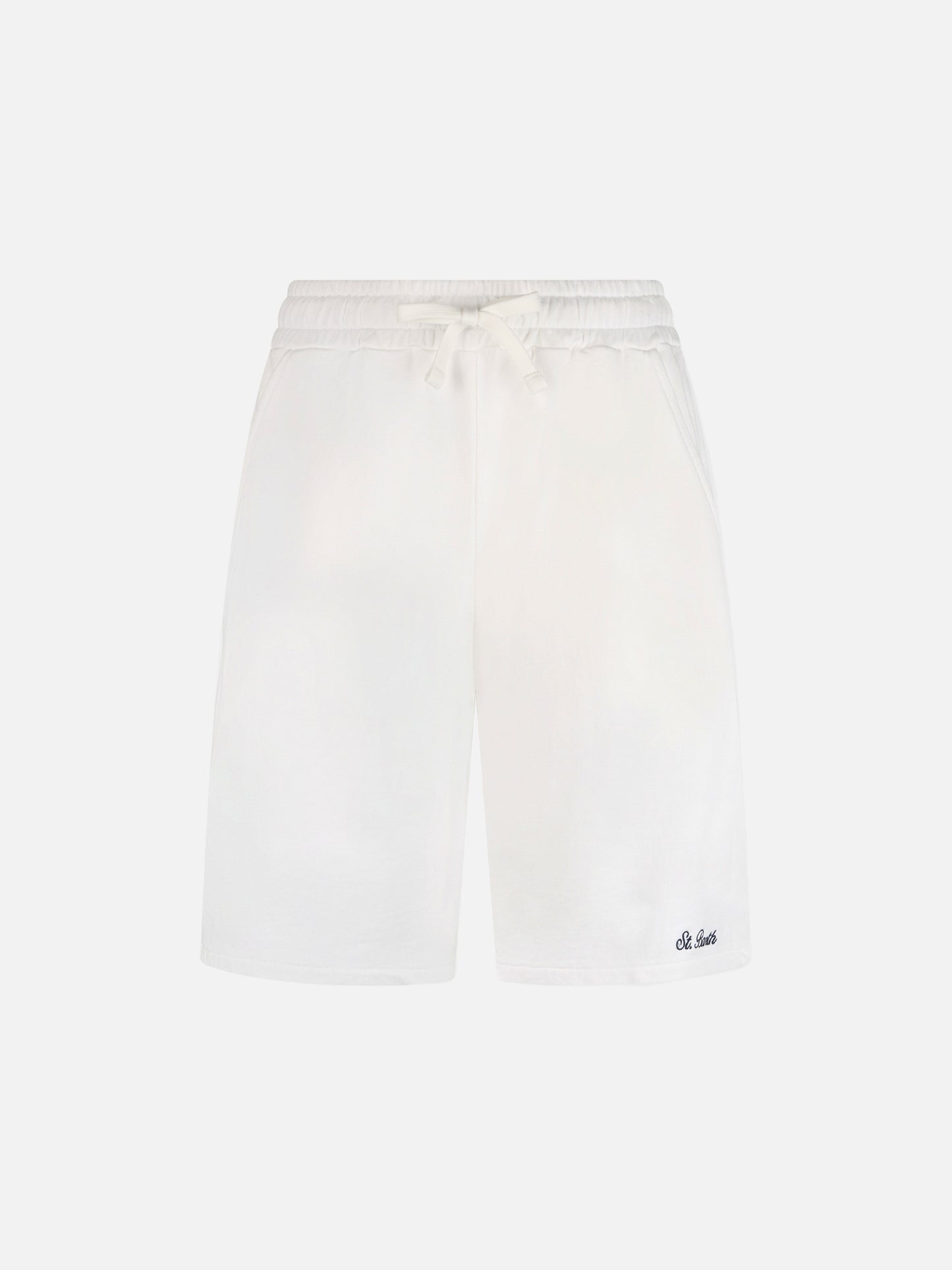 Randle – Bermudashorts aus weißem Baumwollfleece