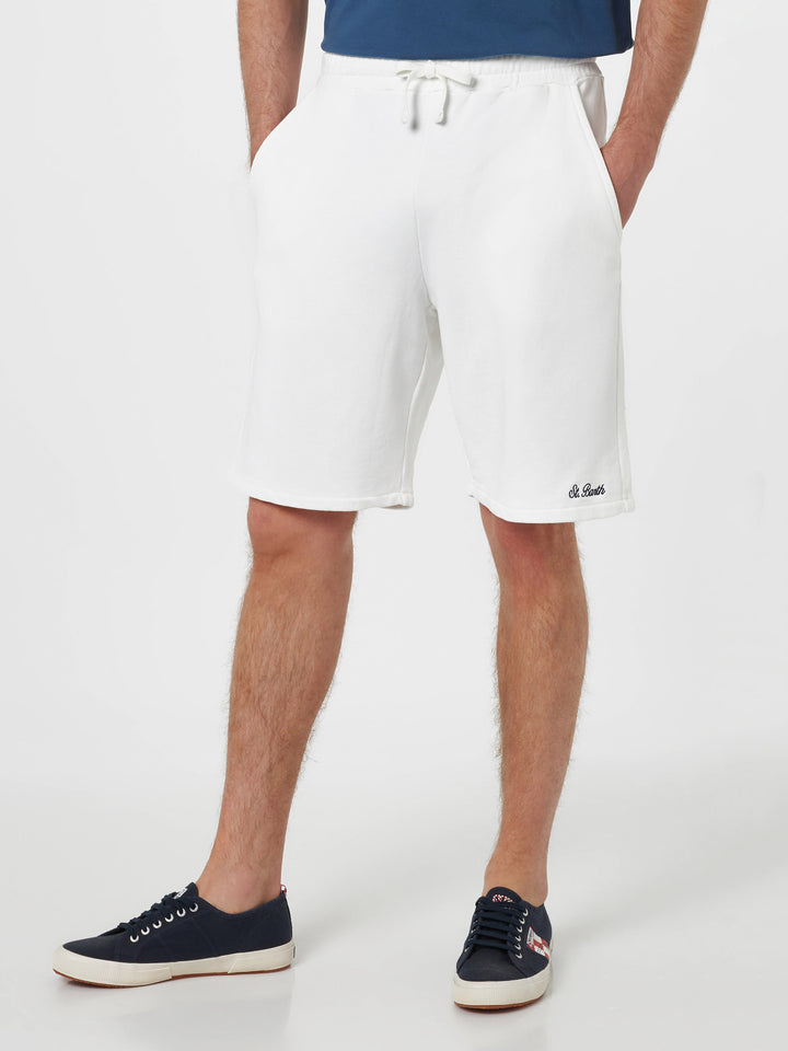 Randle – Bermudashorts aus weißem Baumwollfleece