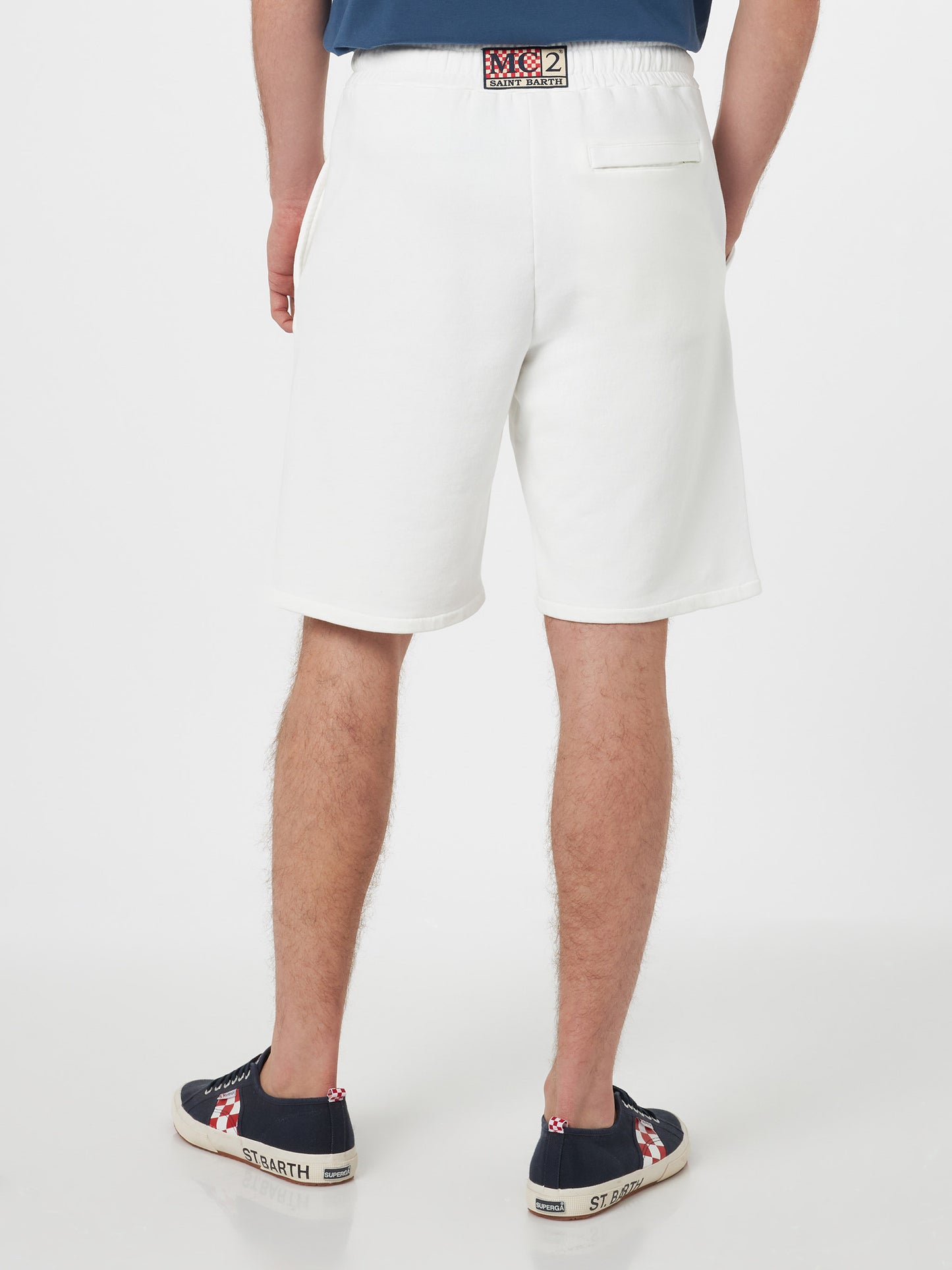 Randle – Bermudashorts aus weißem Baumwollfleece