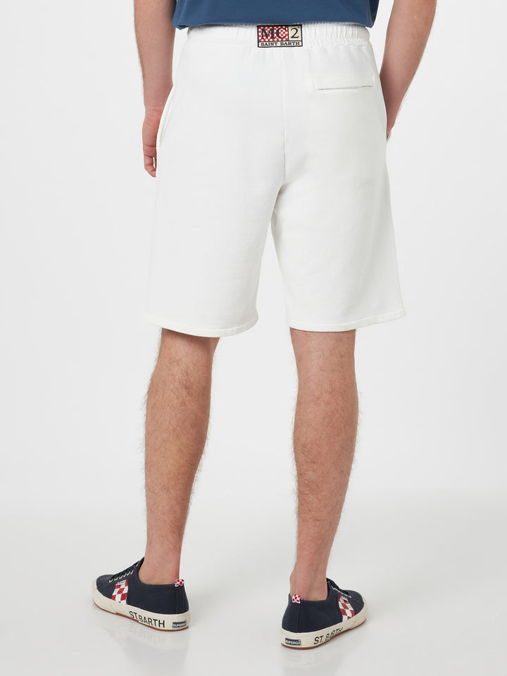 Randle – Bermudashorts aus weißem Baumwollfleece