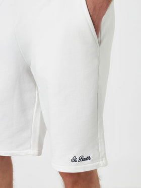 Randle – Bermudashorts aus weißem Baumwollfleece