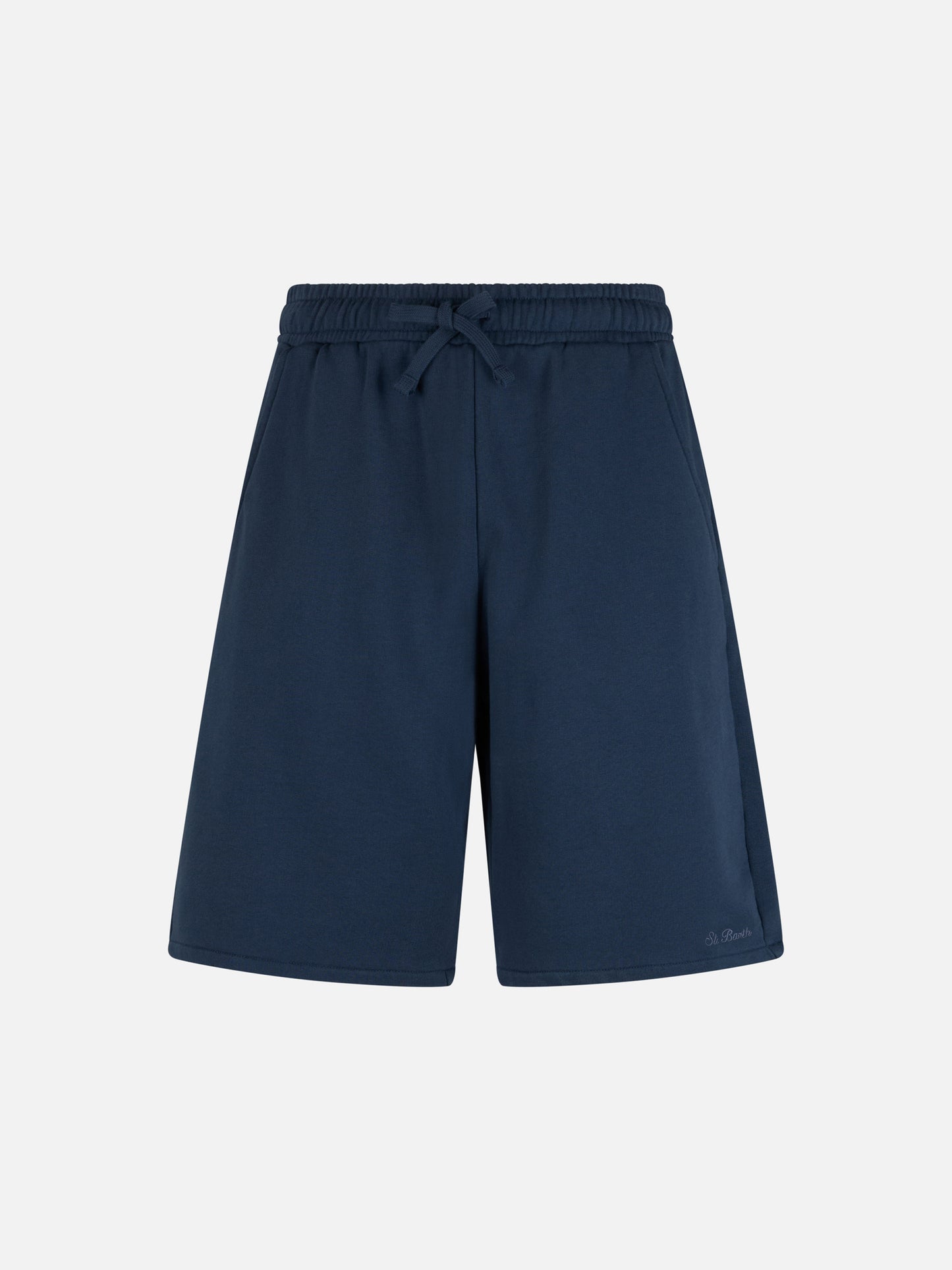 Randle navy blue cotton fleece Bermuda shorts