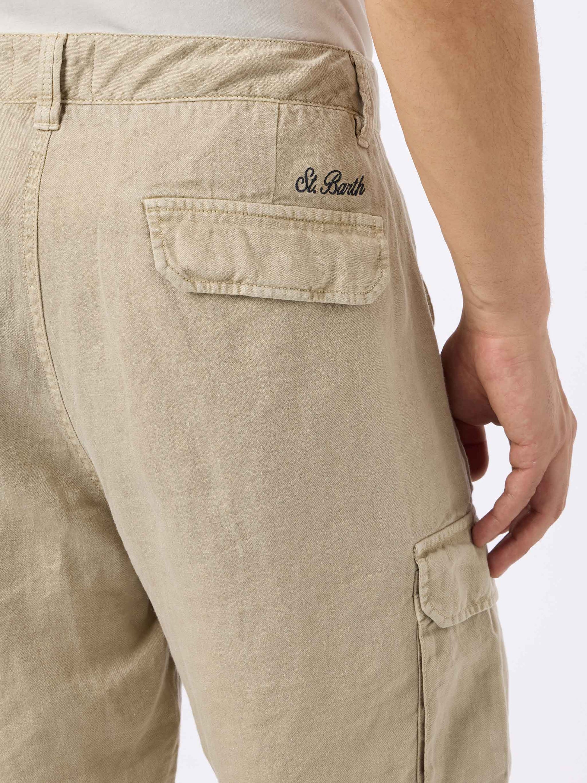 Man beige linen bermuda shorts Rodi - MC2 Saint Barth