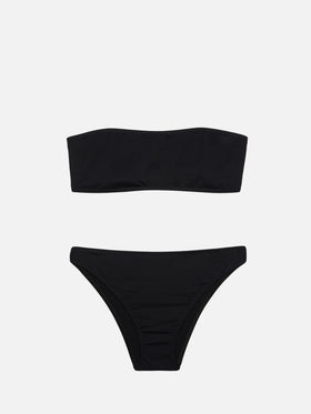Bandeau bikini Rebby Sibilla with high waist high leg swim briefs in black