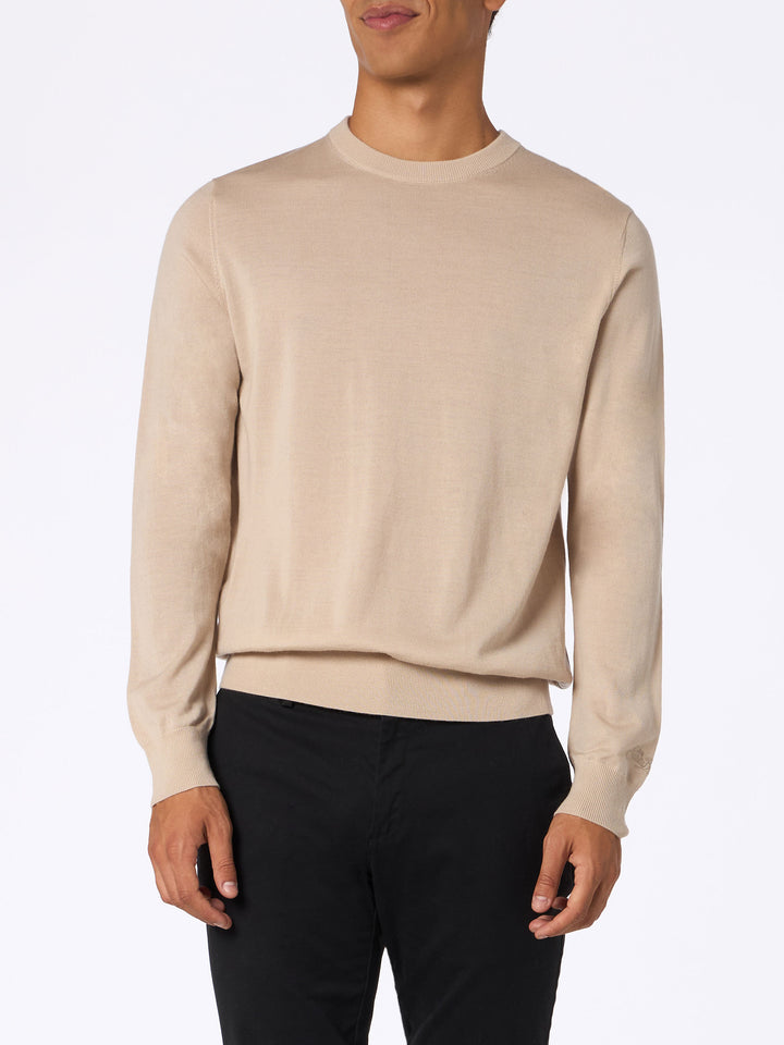 Man beige merino wool sweater Regent - MC2 Saint Barth