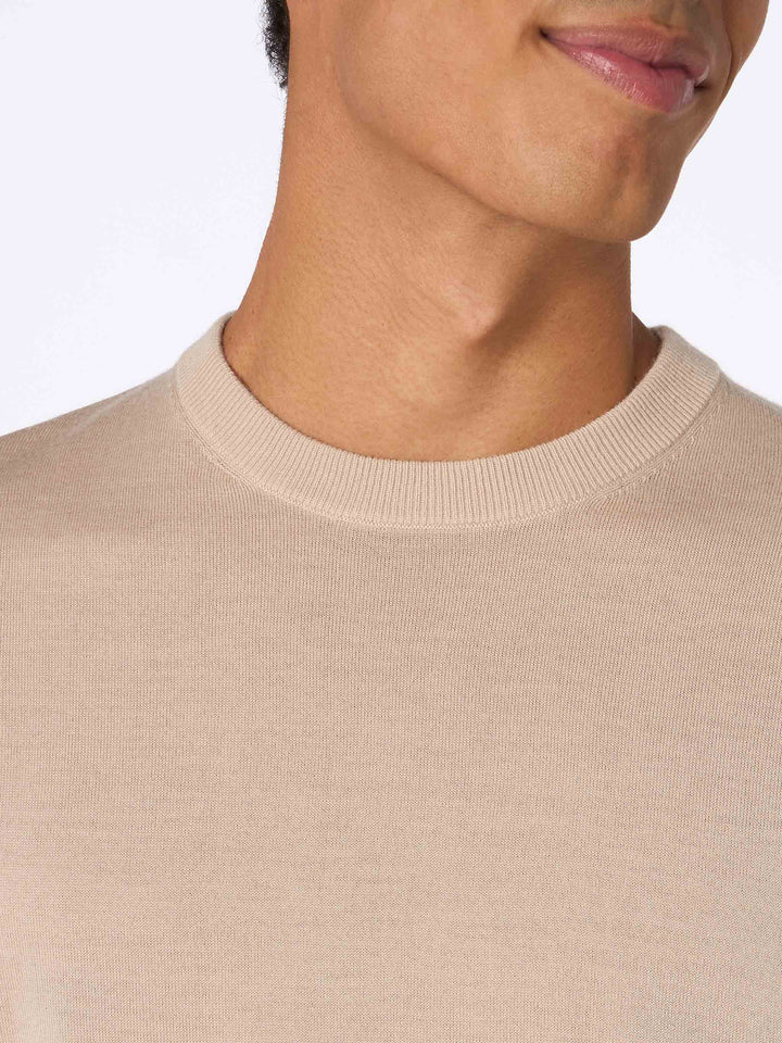 Man beige merino wool sweater Regent - MC2 Saint Barth