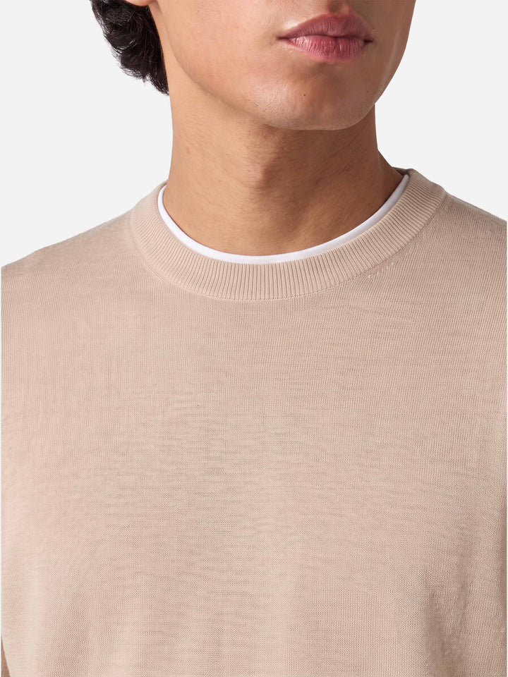 Suéter beige Regent en 100% MERINO WOOL 