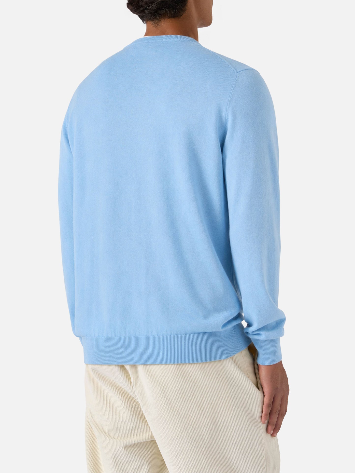 Rundhalspullover Regent aus 100% hellblauer MERINO WOOL 