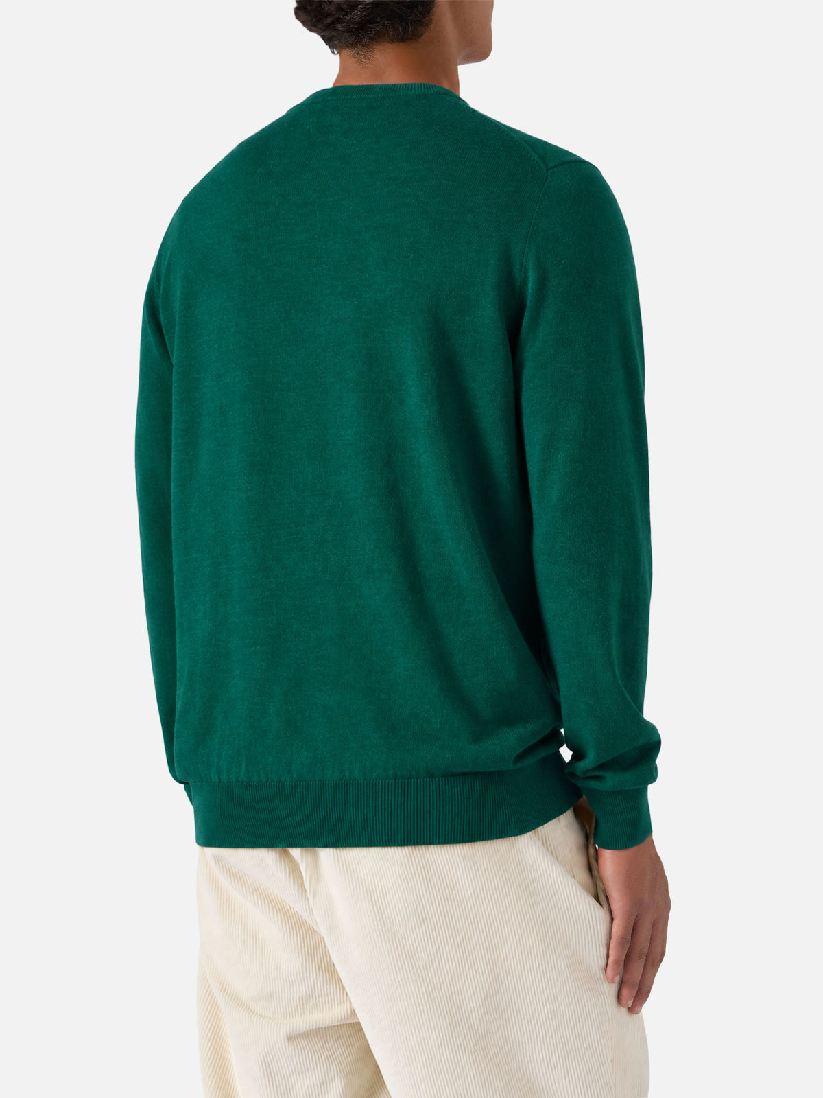 Suéter de cuello redondo Regent en British green de MERINO WOOL 