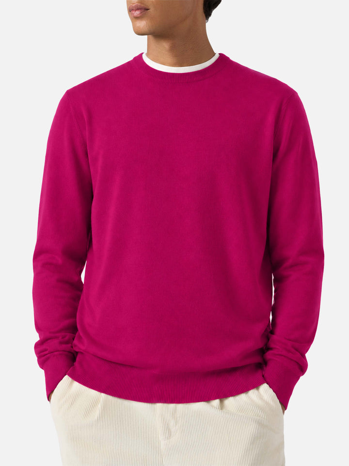 Suéter de cuello redondo Regent en 100% lana merino peony 