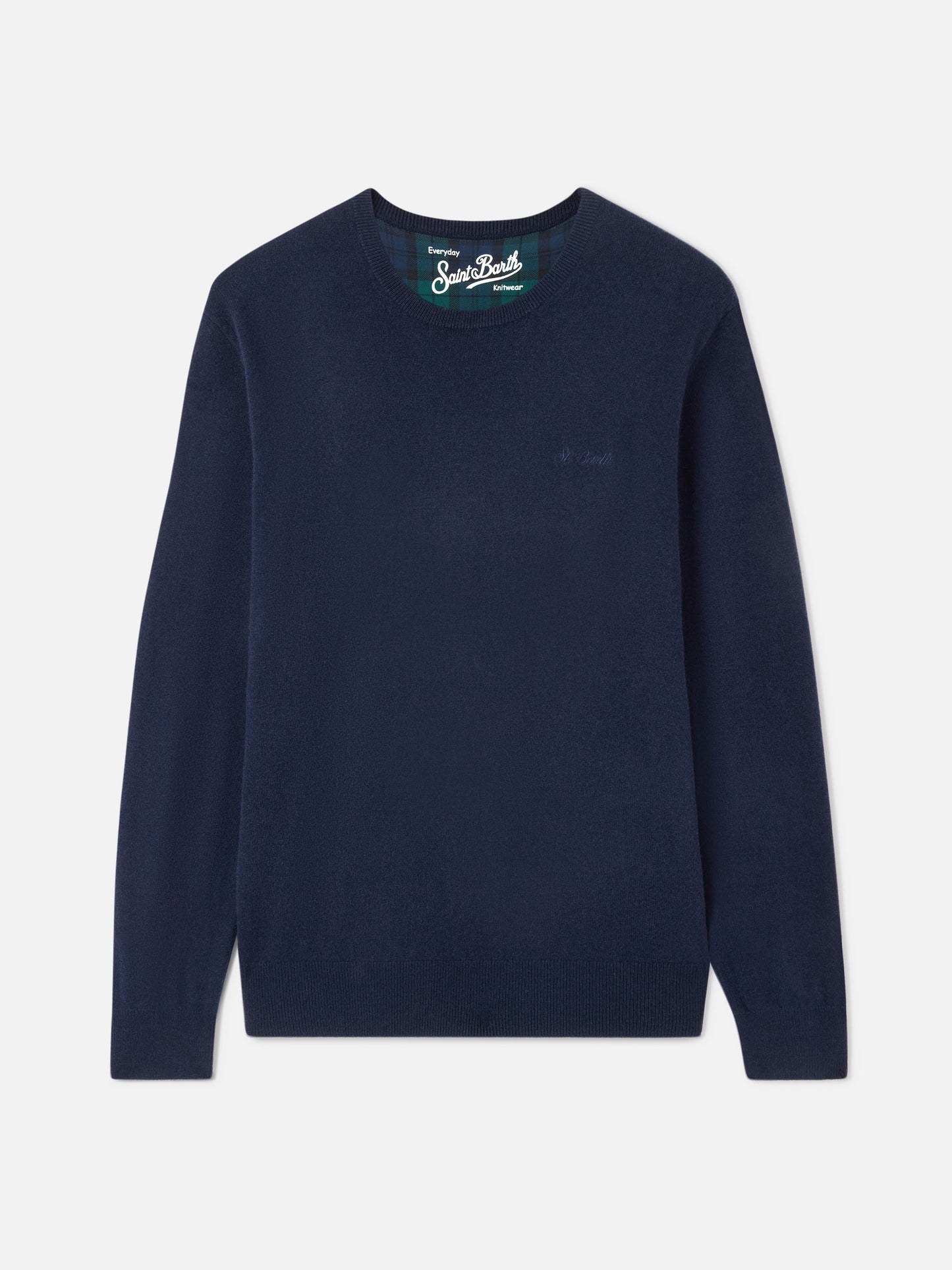 Rundhalspullover Regent in Marineblau BLENDED CASHMERE 