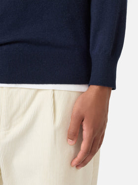 Maglione girocollo blu navy Regent in MISTO CASHMERE