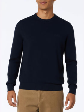 Crewneck sweater Regent in navy blue BLENDED CASHMERE