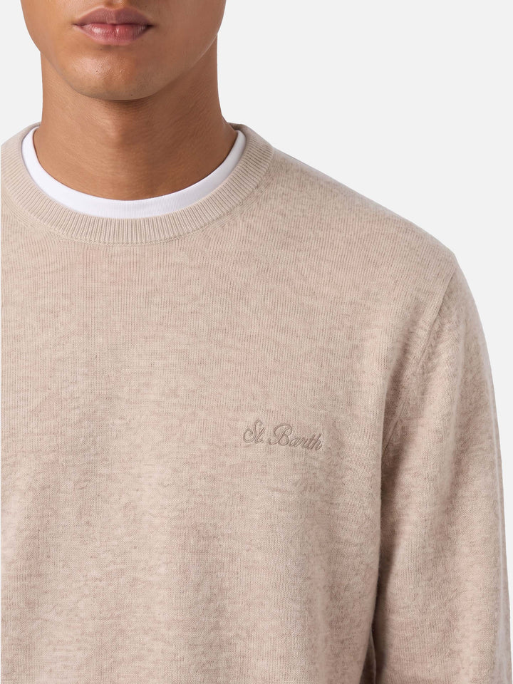 Crewneck-Pullover Regent in Beige aus BLENDED CASHMERE 
