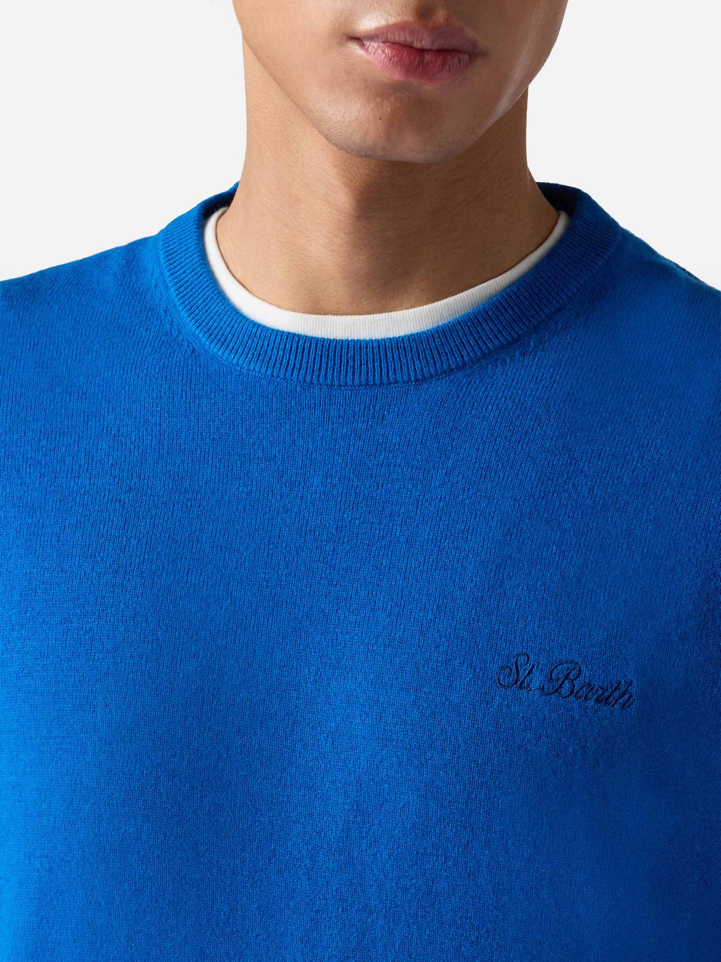 Crewneck sweater Regent in bluette BLENDED CASHMERE