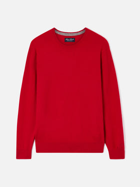 Crewneck Regent in red cashmere