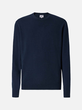 Regent crewneck sweater in 100% navy blue CASHMERE